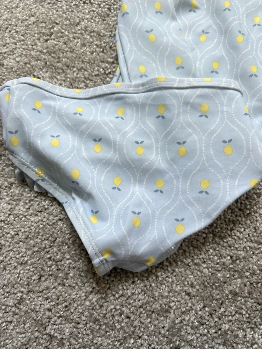 Carter's Light Blue Rash Guard Set with Yellow Lemon Print